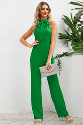 Sleek Bowknot Halter Neck Jumpsuit | Dress In Beauty